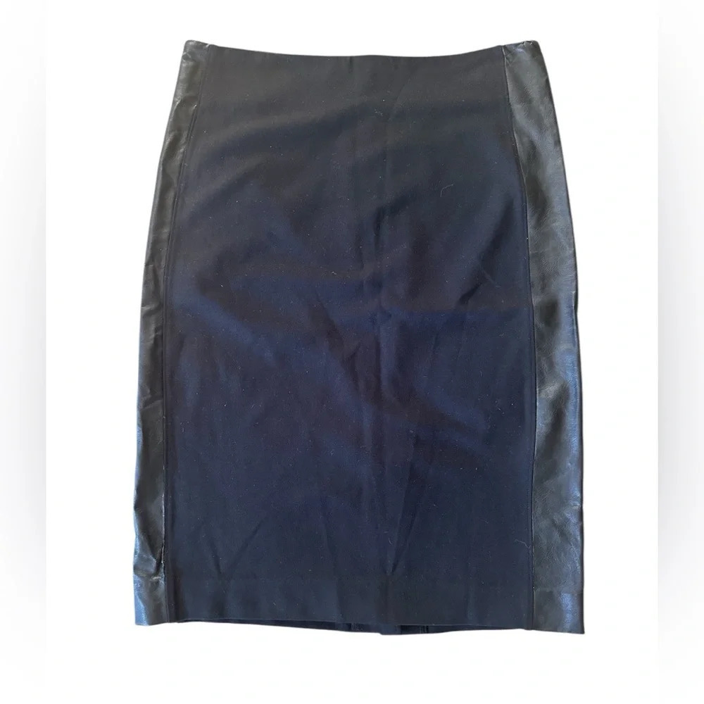 Joe Fresh Faux Leather Trim Black Pencil Skirt Women’s Size 4